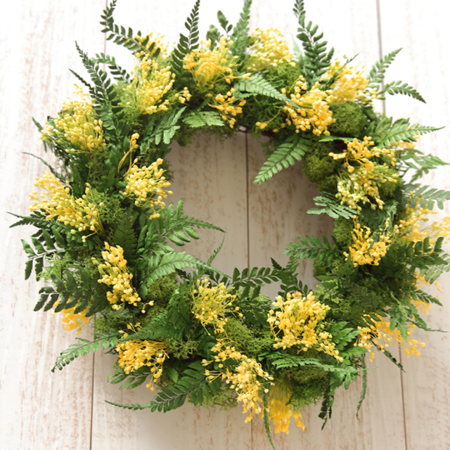 ミモザの日/ミモザ/リース/インテリアグリーン/ギフト/プレゼント